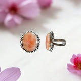 Anillo de alpaca con mineral piedra sol