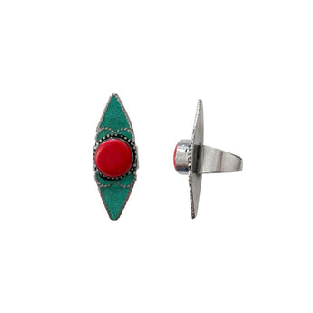 Anillo de turquesa y coral