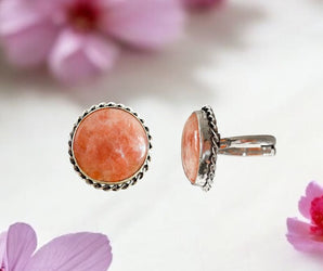 Anillo de alpaca y mineral piedra sol 