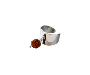 Anillo con semilla de rudraksha 
