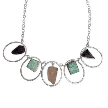 Collar de alpaca con piedras en bruto