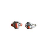 Anillo con coral y plata de ley 925