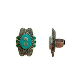 Anillo de piedras naturales y alpaca 
