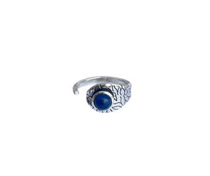 Anillo ajustable de plata de Ley 925 con mineral natural 