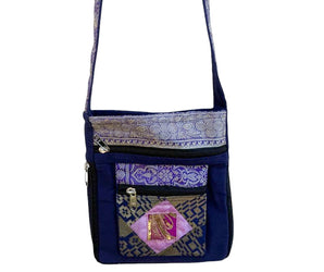 Bolso de algodón con seda 
