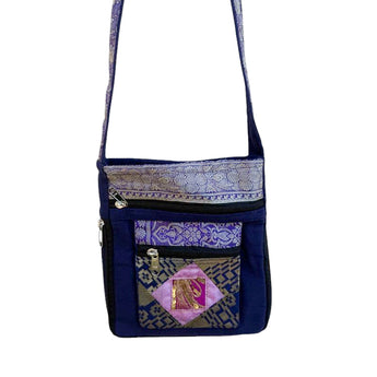 Bolso de algodón con seda 