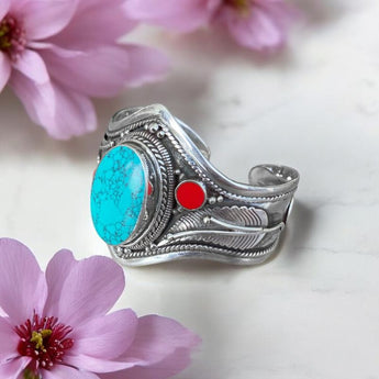 Brazalete de alpaca con minerales naturales