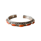 Brazalete de plata de ley 925 con coral