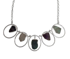 Collar de alpaca con piedras en bruto