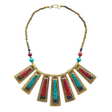 Collar de latón con minerales naturales 