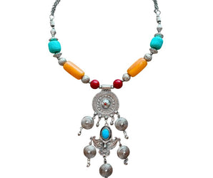 Collar de alpaca con minerales naturales 