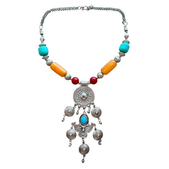 Collar de alpaca con minerales naturales 