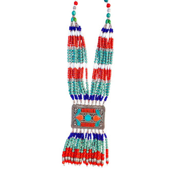 Collar étnico con minerales naturales 