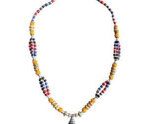 Collar de alpaca y cuentas de colores 