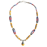 Collar de alpaca y cuentas de colores 