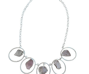 Collar de alpaca y cuarzo rosa