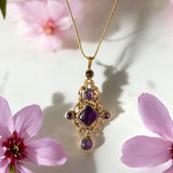 Collar de latón con amatista
