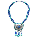 Collar de alpaca y cuentas de colores 