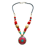 Collar de latón y minerales naturales 