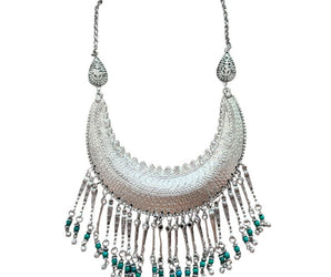 Collar de alpaca con cuentas de malaquita