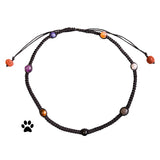 Collar para mascota de macramé y piedras minerales