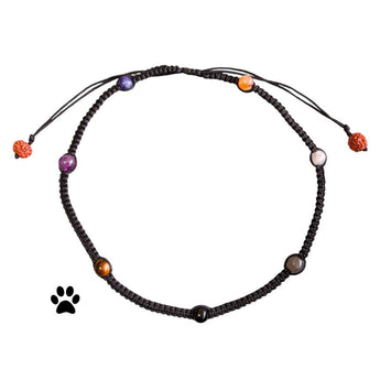 Collar para mascota de macramé y piedras minerales