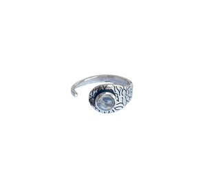 Anillo de plata de Ley 925 ajustable con pierda natural 