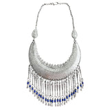 Collar de alpaca con cuentas de lapislázuli 