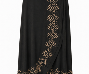 Falda pareo con block print