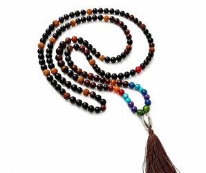 Mala Rudraksha y Onix con Chakras
