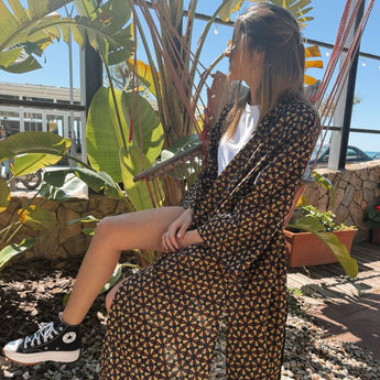 Kimono de algodón con diseño bohemio