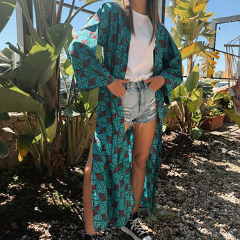 Kimono con estampado étnico 