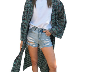 Kimono con estilo bohemio
