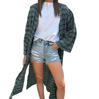 Kimono con estilo bohemio