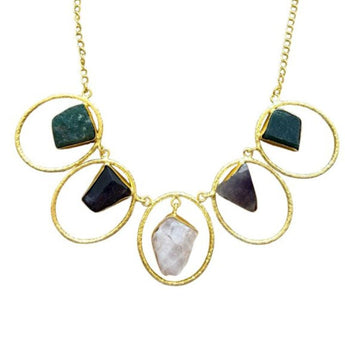 Collar de latón con minerales 