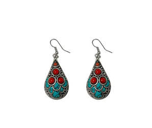 Pendientes de alpaca con piedras naturales 