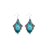 Pendientes con gancho de plata y mineral turquesa 