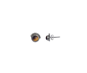 Pendientes de botón con plata 925 y piedras elegantes 