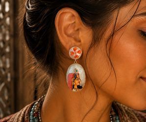 Pendientes GLOW-cuarzo rosa y piedra luna-