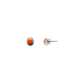 Pendientes óvalo con plata y coral
