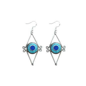 Pendientes de alpaca con minerales naturales 