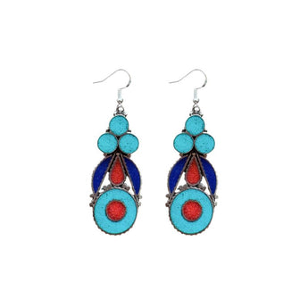 Pendientes de alpaca con minerales naturales