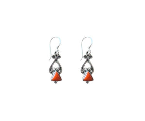 Pendientes de plata con coral