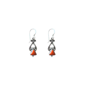 Pendientes de plata con coral