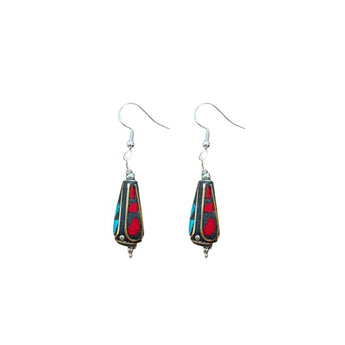 Pendientes de alpaca con minerales naturales 