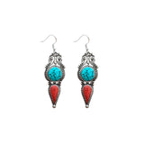 Pendientes con gancho de plata y minerales
