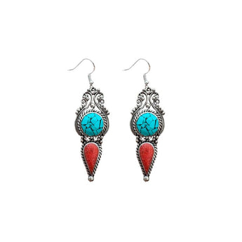 Pendientes con gancho de plata y minerales