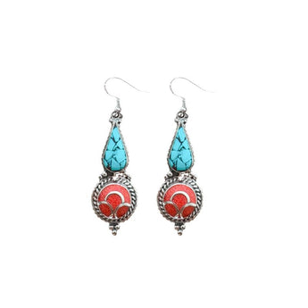 Pendientes de alpaca con minerales naturales 