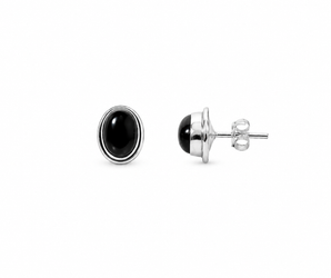 Pendientes óvalo ónix