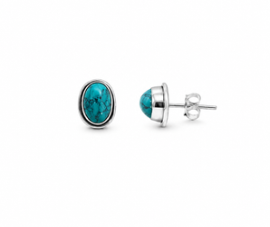 Pendientes óvalo turquesa